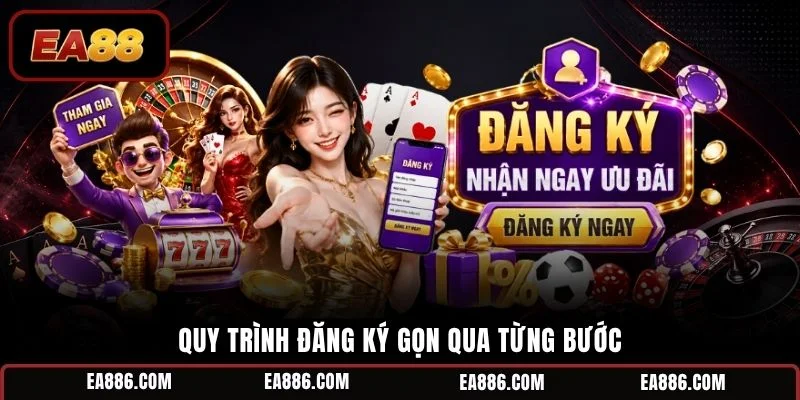 Quy trình đăng ký gọn qua từng bước